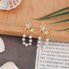 Mikovivi Gold Starfish Shell Earrings, Dainty Sea Shell Earrings Dangle