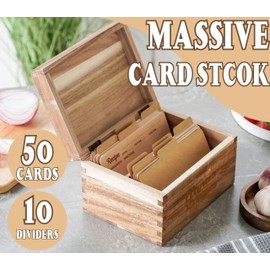 InnoBeta Mamaw Gifts, Grandma Recipe Box with 50pcs 4x6 inch Recipe Cards, 10 Dividers, Recipe Organizer for Grandma - Mamaw