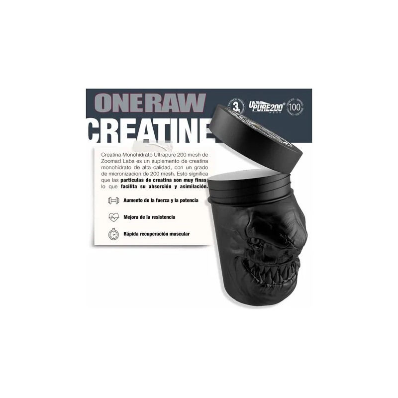 Creatina One Raw Polvo Ultra Pura Suplemento Gym Sin Sabor