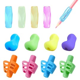 BTtime Pencil Grips, Set of 12, 3 Levels, Pencil Handwriting, Pen Grip, Handwriting Correction, Writing Orthotics, Left and Right Hand, Stationery Set, Students, Children, Special Needs