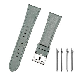 Triblanc Sheepskin Leather Watch Strap 20 mm 22 mm Genuine Leather Strap Quick Release Smartwatch Style Replacement Strap for Men and Women (20 mm, Grey)