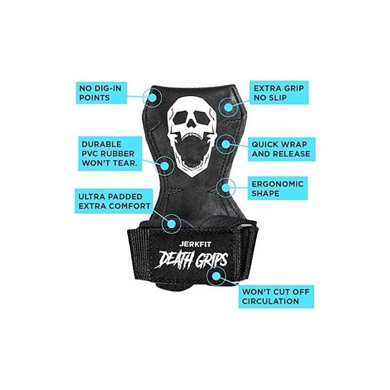 JerkFit Death Grips Premium Heavy Lifting Straps - L