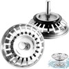 Walquicks 2 Pcs Sink Strainer Plug, Silver Stainless Steel 304