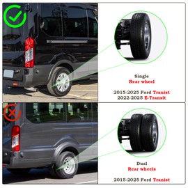 RH Tail light Assembly Fit for 2015-2025 Ford Transit 150 250 350 350HD Rear Lamp Right Passenger Side Brake Lamp W/Bulbs and Harness Halogen Type W/Single Rear Wheels CK4Z13404K FO2801242C