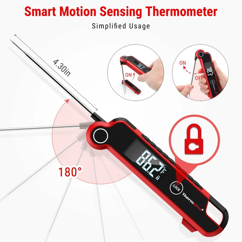 ThermoPro TP620 Instant Read Meat Thermometer with Thermocouple Sensor, Ambidext
