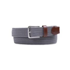 Dockers Men's Casual Everyday Braided Fabric Fully Adjustable Web Belt, Grey, Small (30-32)