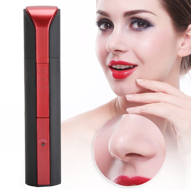 Professional Electric Eyebrow Trimmer Nose Hair Cutter Trimming Machine Red