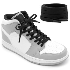 DELELE Flat Elastic Shoe Laces: Black Stretch Shoelaces for Sneakers 2 Pair 32 inch