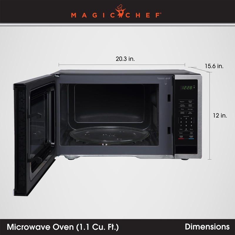 Magic Chef Countertop Microwave Oven, Small and Compact, 1000 Watt,