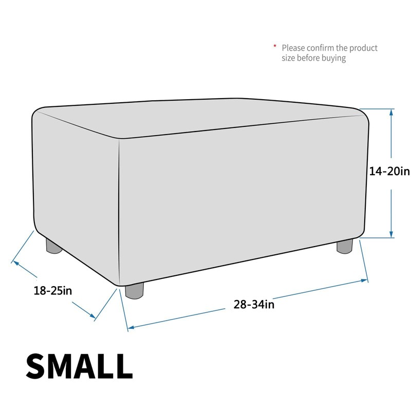 MAXIJIN Velvet Ottoman Slipcover Small Stretch Square Rectangle Footstool Slipcover