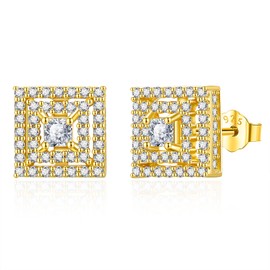 ADMETUS Stud Earrings 925 Silver Men Women Earrings Hypoallergenic Stud Earrings Jewellery Gifts for Sensitive Ears, Sterling Silver, Cubic Zirconia