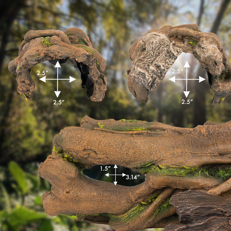 Orchid Valley Lizard, Snake or Reptile Hide. Large Hollow Log