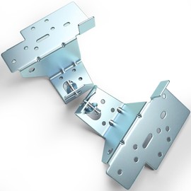 LAJIAOZ Garage Door Bottom Bracket 1 Pair(Left and Right)– Low Headroom Outside Hookup, Pair, Fits 2" Track, Heavy Duty 11 Gauge Galvanized Steel, Adjustable for Commercial & Residential Garage Doors