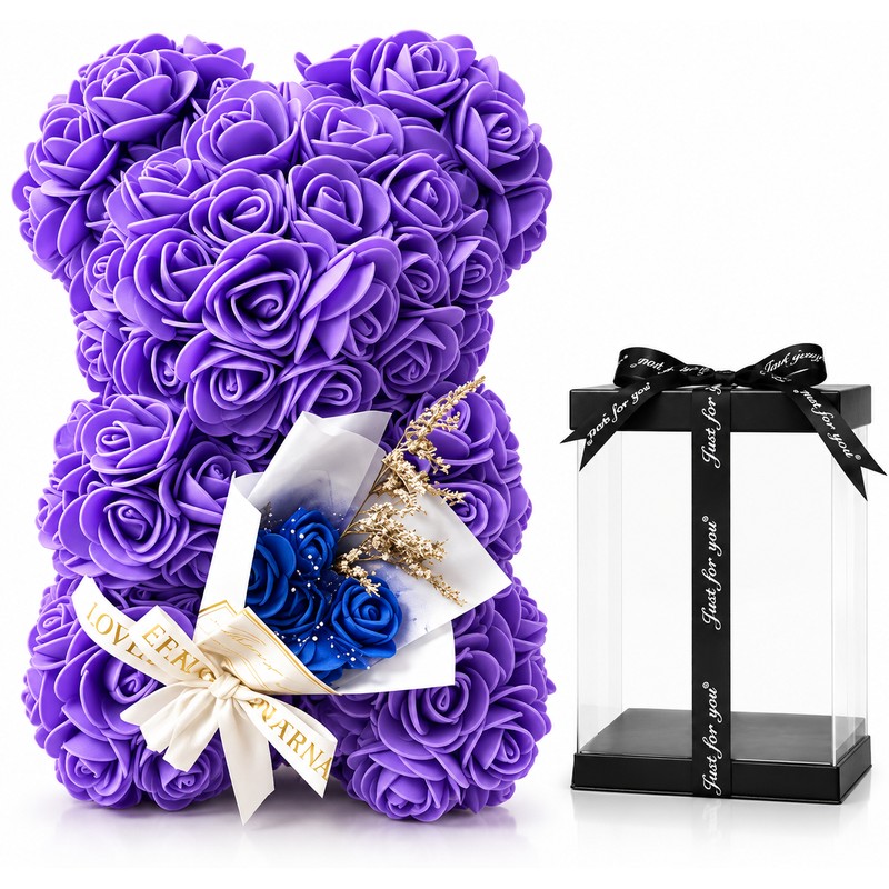 Rose Teddy Bear for Romantic Gifts – Artificial Rose Bouquet