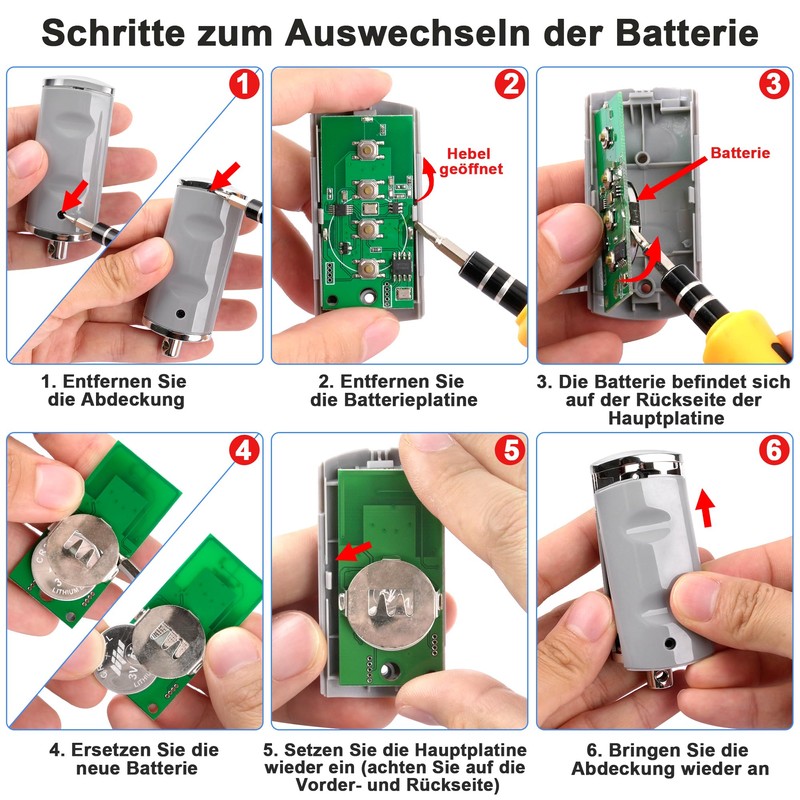 868,3 Garagentoröffner Handsender für Hörmann HSM4-868, 4 Taste Festcode handsender
