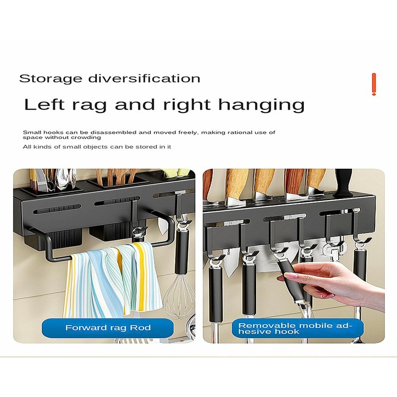 Anditribo 20-Inch Kitchen Organizer - Stainless Steel Non-Hole Hooks,storage Organizer