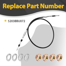 72" Universal Control Cable - Fits for 5200 Series Products, Universal Mount Control Cable PTO Valve Dump Truck, Replace 5203BBU072