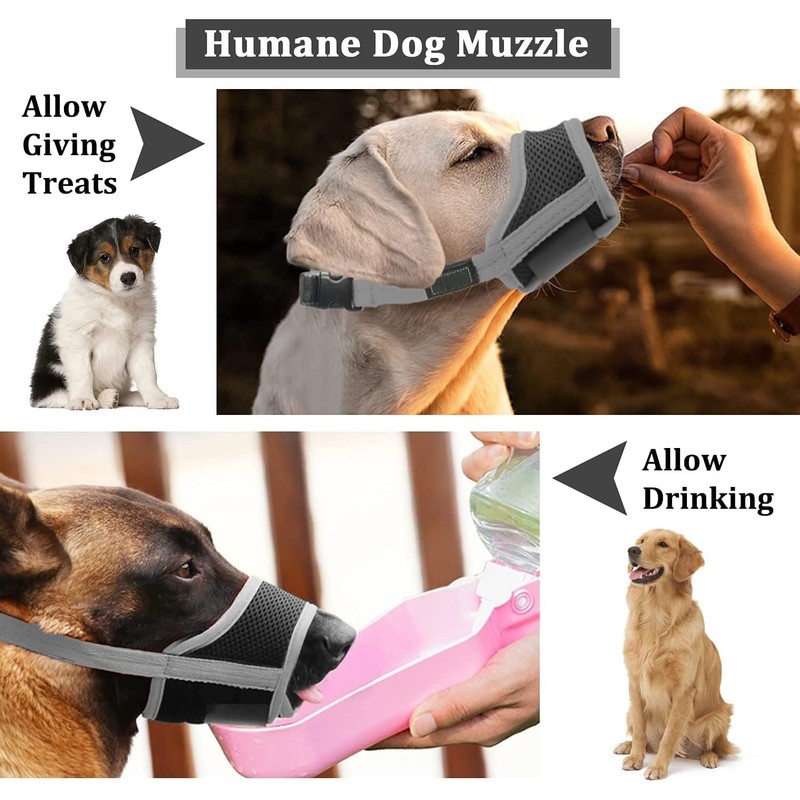 Muzzle for Dogs, Muzzle with Velcro Closure, Soft, Prevents Biting,