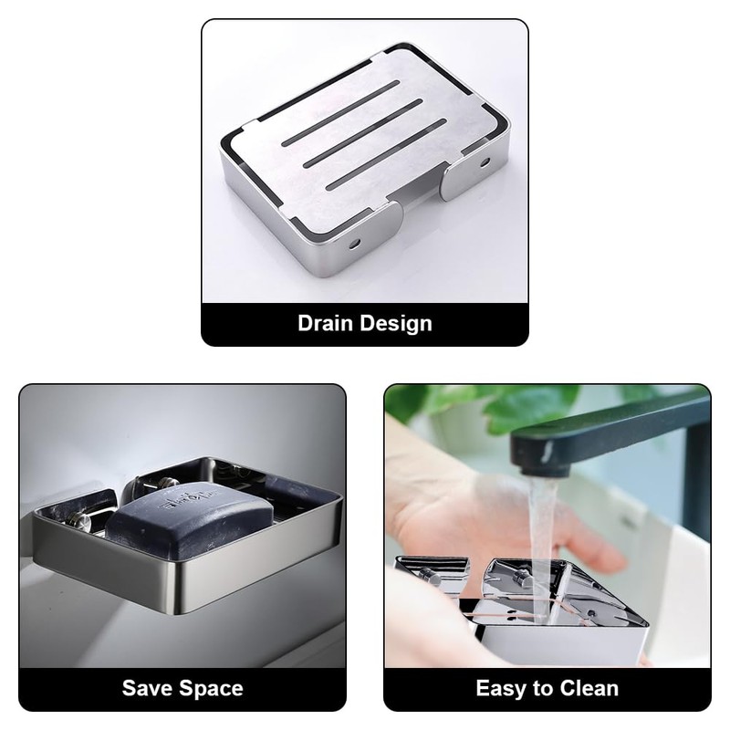 HONPHIER Soap Dish Holder for Bathroom Shower 304 Stainless Steel
