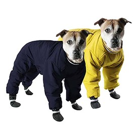 Muttluks Four Legged Nylon Reversible Dog Snow Suit, Size 10, Yellow/Black