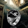 JewelryWe Men's Christian Jesus Cross Ring 316L Stainless Steel Catholic