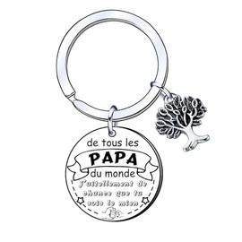 YUANSI Geschenke Papa Schlüsselanhänger Papa Geschenk Geburtstag Papa Weihnachten Geschenke für Vatertag personalisierte Geschenke Papa Original, Farbe: silberfarben., L