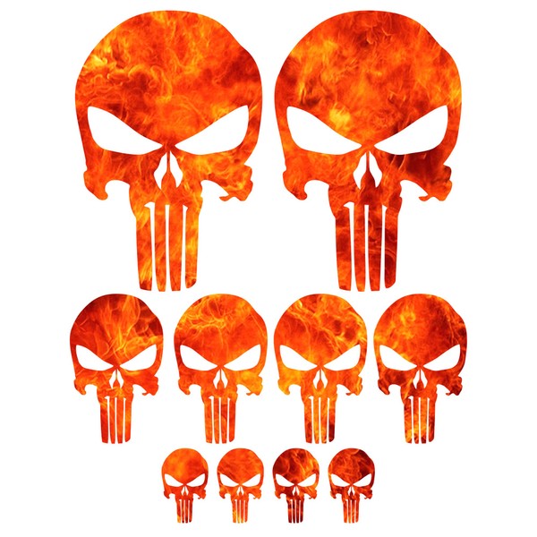 GamesMonkey 10 Stck Totenkopf-Aufkleber fr Autos oder Motorr?der - Totenkopf