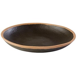 APS Crocker 84576 Plate Diameter 20.5 cm Height 3 cm 0.5 Litres Melamine Brown with Light Brown Edge