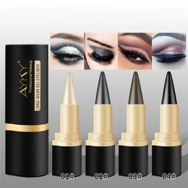 AYKY Long Wear Gel Eyeliner, Tattoo Pencil Liner Waterproof Smudge Proof Gel Eyeliner for Mature Women, Professional Make-Up Silver Gray Brown Black Gel Eye Liner Pencils for Older Women (#04)