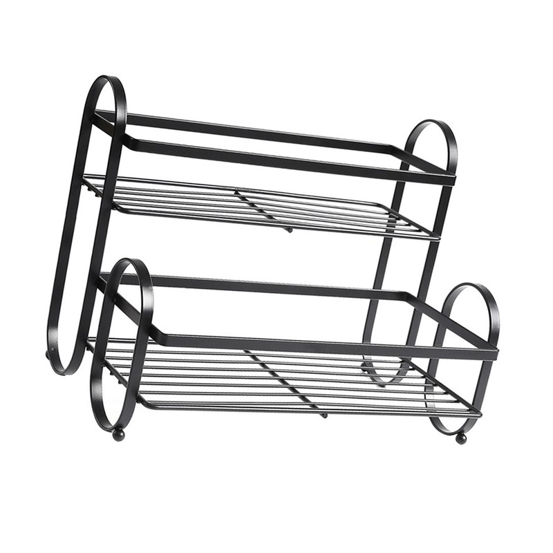 Metal Desktop Storage Rack 2 Tier Prevent Slip Multifunction Metal