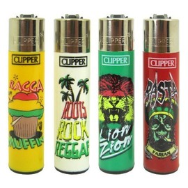 Bundle - 4 Items - Clipper Lighter Reggae "Rasta" Collection by Clipper