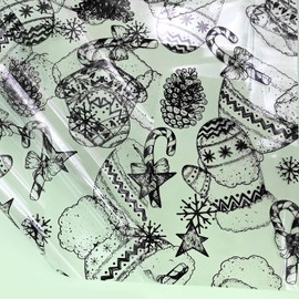 Christmas Wrapping Paper - ADQUATOR 5m×80cm Black Hamper Wrapping Cellophane Paper Sheets,Clear Gift Wrap for Christmas and Xmas Party Gift Packaging(Folded)