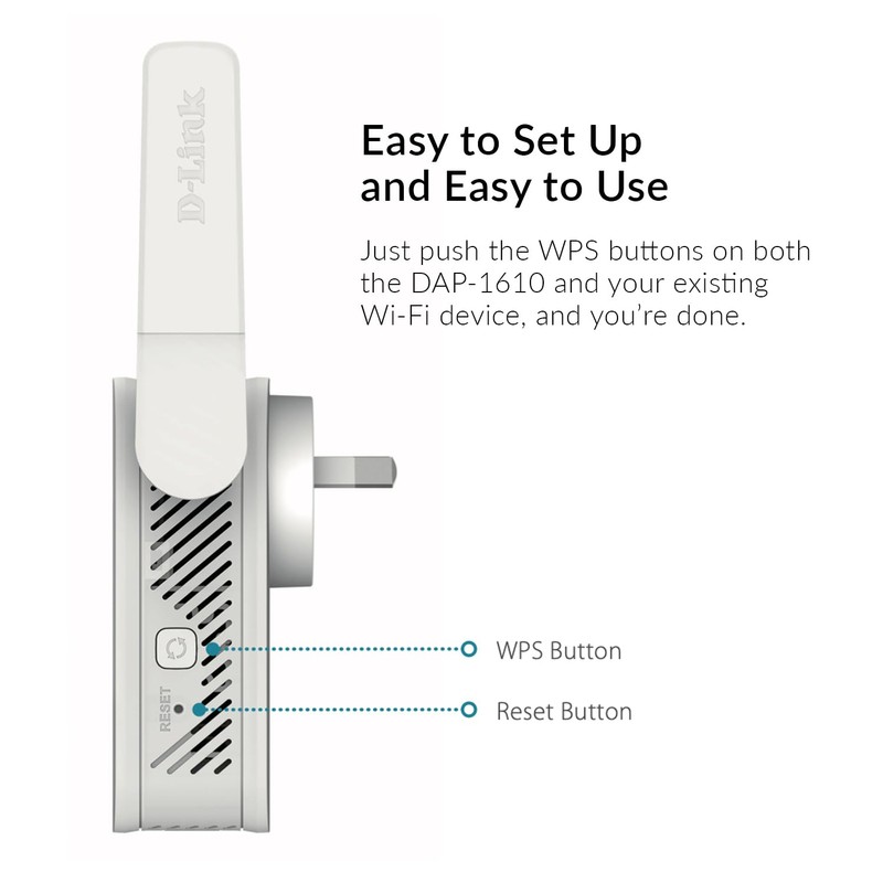 D-Link DAP-1610 AC1200 Wi-Fi Range Extender, Dual-Band WiFi Booster, WPA3