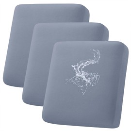 hyha Waterproof Couch Cushion Covers, Stretch Sofa Couch Seat Slipcover for Dog Washable, Non-Slip Waterproof Outdoor Cushion Covers for Patio Furniture Replacement (3 Pieces, Grey)