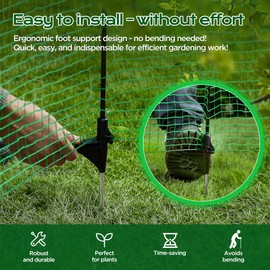 HIDALIFE Temporary Fence with Posts,3‘x50‘ Safety Barrier for Dog Snow Plastic Mesh Fencing with Fiberglass Stake Windbreak Rope,Movable Fencing Roll for Garden Backyard Outdoor Animal Protect