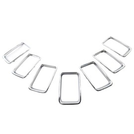 KACEPAR 7PCS Front Grill Inserts Grille Cover Trim, Front Grill Rings Grille Inserts Cover Trim Kit, Compatible with Jeep Grand Cherokee 2014-2016, Chrome
