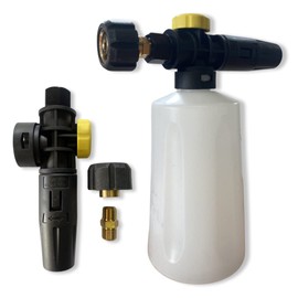 M&M Smartek Foam Cannon Adjustable Foam Lance Foam Nozzle Pressure Washer Injector Soap Dispenser Car Wash Compatible with Kärcher Nilfisk Lavor B&D Bosch Kränzle 0.7L (#4 Karcher HD/HDS)