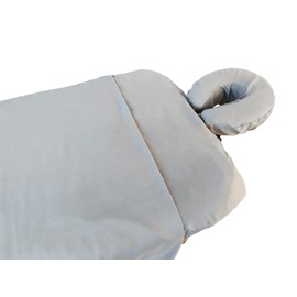 ZMDREAM 2 Sets Massage Sheet Sets Silky Wrinkle Resistant Fitted Top Face Pillow Cover (Gray)