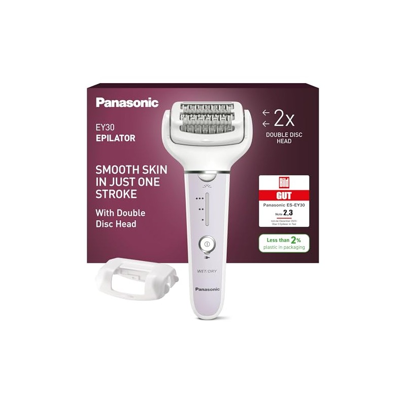 Panasonic ES-EY30 Wet/Dry Epilator Women Dual Disc with 60 Tweezers