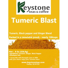 Turmeric Blast– Herbal tea 8 Oz Natural Ingredients: Turmeric Black Pepper, Ginger and Himalayan salt –Keystone Teas & Coffee (8 Oz)