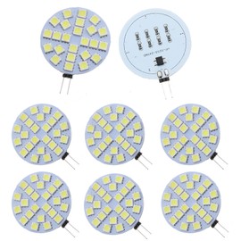 Edearkar 3W G4 LED Light Bulbs(6 Pack) Equivalent to 30W Halogen Bulb,DC 12V Dimmable,24 LEDs 5050 SMD,180 Degree Beam Angle,6000K Daylight White,G4 Bi-Pin Base Ceiling Recessed Puck Light Bulb