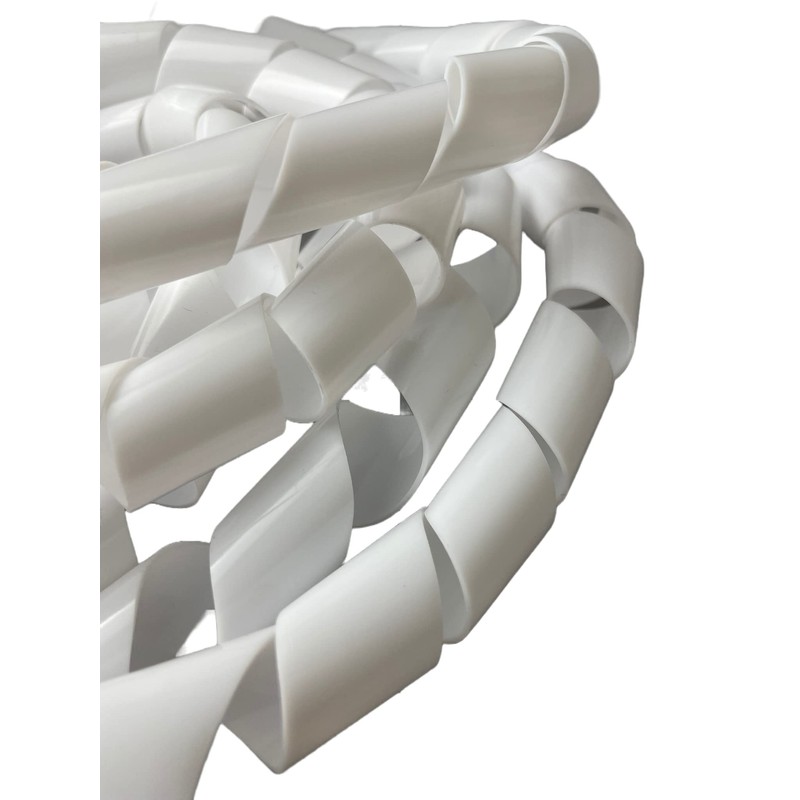 On1shelf® Cable Tidy Spiral Wrap, White- 19mm (5m)