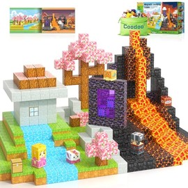 Bloques magnéticos – Build Mine Magnet World Magic Portal Set, azulejos magnéticos, bloques de construcción, juguete STEM sensorial al aire libre para niños y niñas de 3 años, juegos creativos para niños, 84 unidades