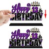 LINGTEER Happy 13th Birthday Purple Acrylic Table Topper Centerpieces Set