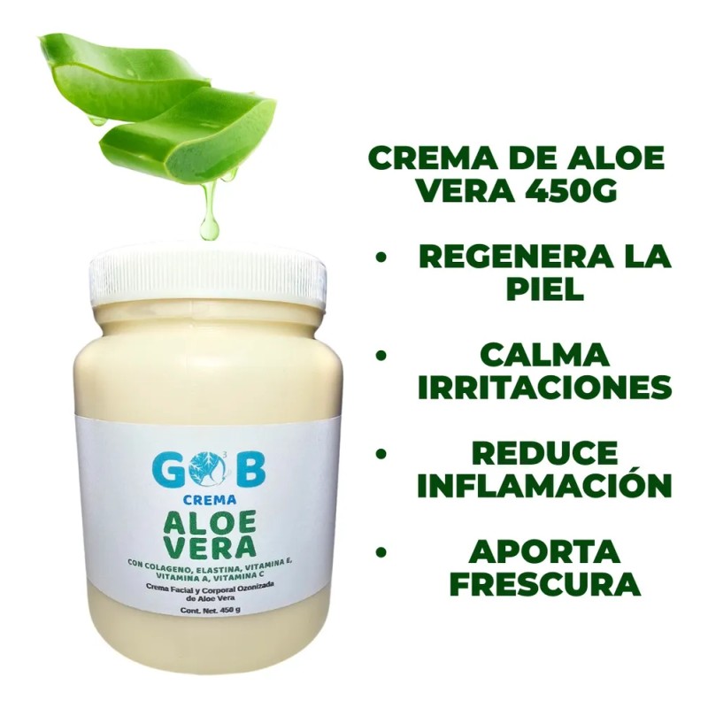 Crema De Aloe Vera Ozonizada - Gob - 450 G