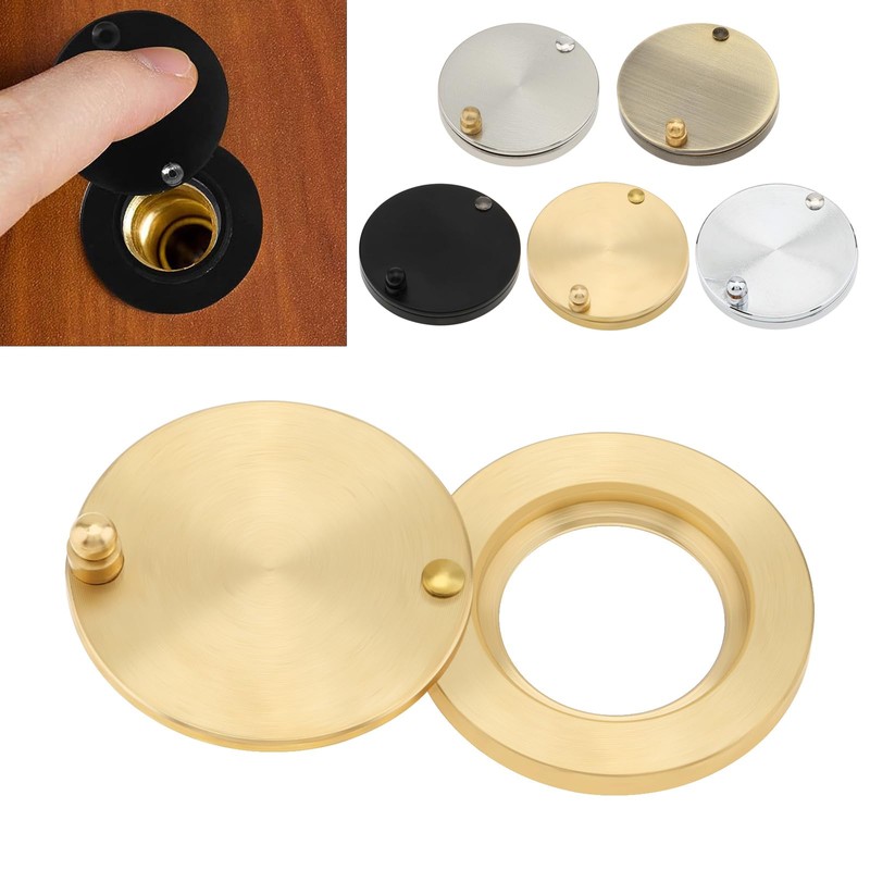 HOJLKLD Peephole Cover, Solid Brass Privacy Door Viewer Cover with