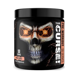 JNX SPORTS The Curse! Suplemento Previo Al Entrenamiento - Energía Y Enfoque, Flujo Sanguíneo Mejorado - Potenciador De Óxido Nítrico Vegano Con Creatina Y Cafeína | Peach Rings | 50 Servicio
