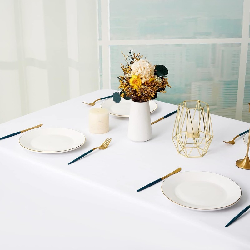 Gtiametor 12 Pack White Tablecloth 60 x 102 Inch, Rectangle