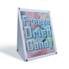 Freeze Dried Candy Sidewalk Sign 24 Inch x 36 Inch A-Frame Images On Both Sides | Sweet Treats, Unique Snacks, Retail Promotions | Made in USA