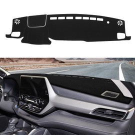 YOFAMO Car Dash Cover Mat Compatible with Toyota Highlander 2020-2024, Anti-Skid Center Console Protector Interior Dash Mat Dashboard Cover Pad Accessories for Toyota Highlander 2020-2024(Black Edge)